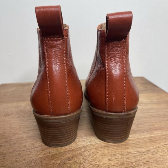 Lucky Brand Idola Boots Women’s 7 Sumac Marbled Napa Leather Square Toe - Picture 4 of 8